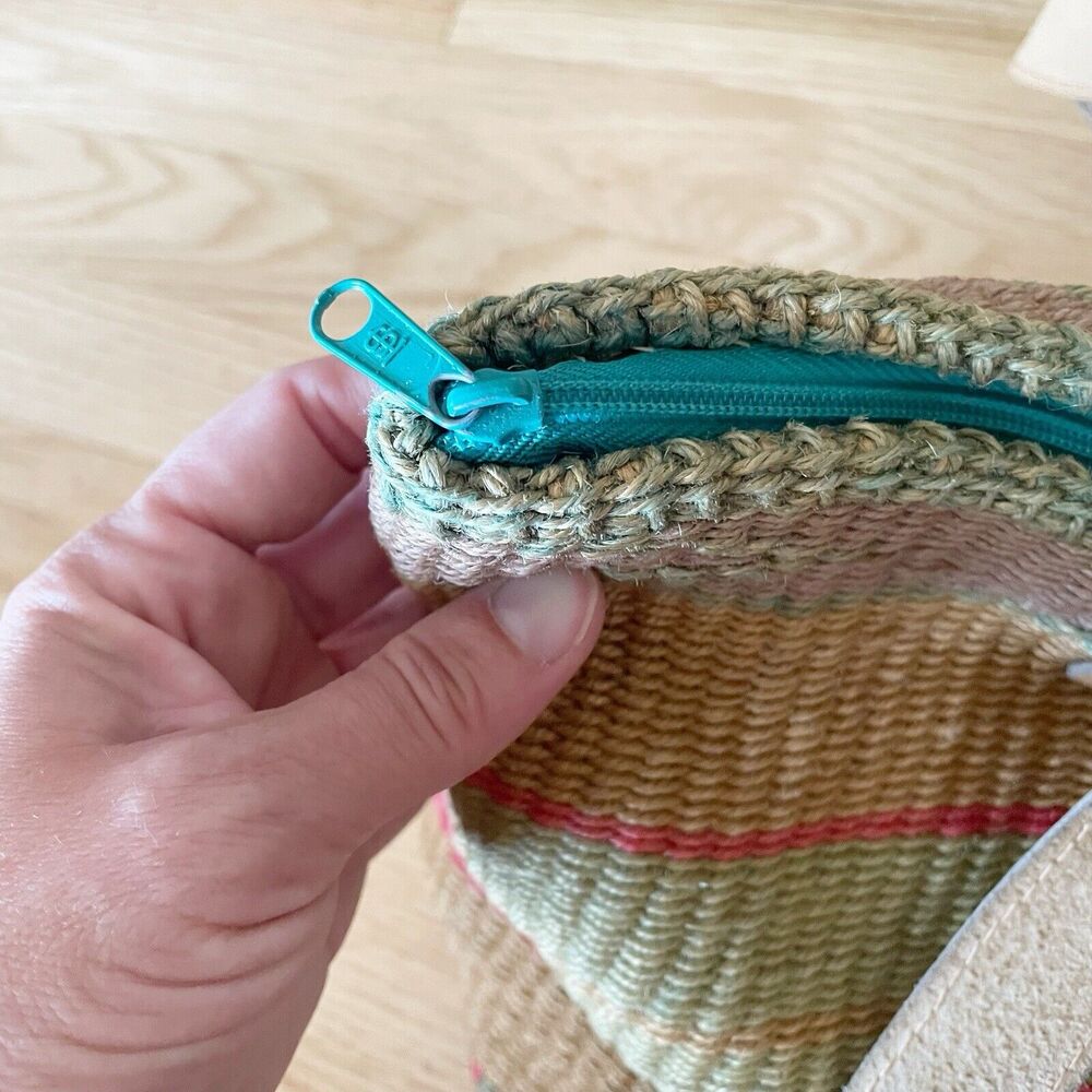 Vintage Woven Raffia Should Bag Tote Oversized Boho Countrycore Market Beach - Picture 4 of 8